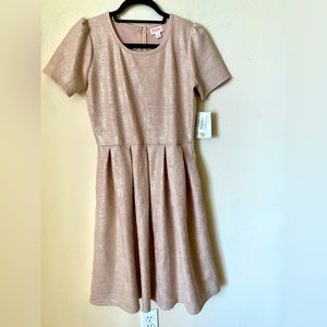 Gold foil A-line holiday dress